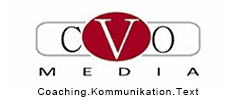 Logo von CVO Media Coaching. Kommunikation. Text